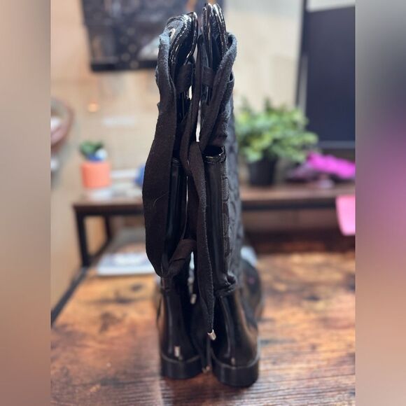 Coach Black Logo Rain Boots size 8 - Picture 13 of 13